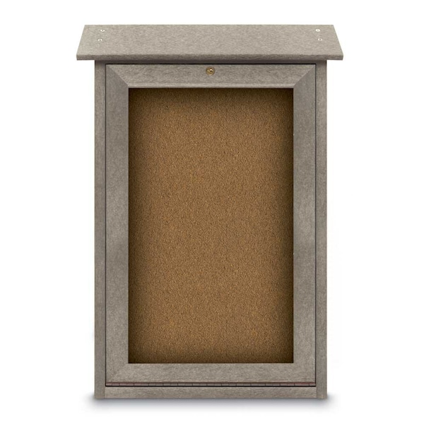 Outdoor Enclosed Combo Board, 48"x36", Black Frame/Blue & Buff